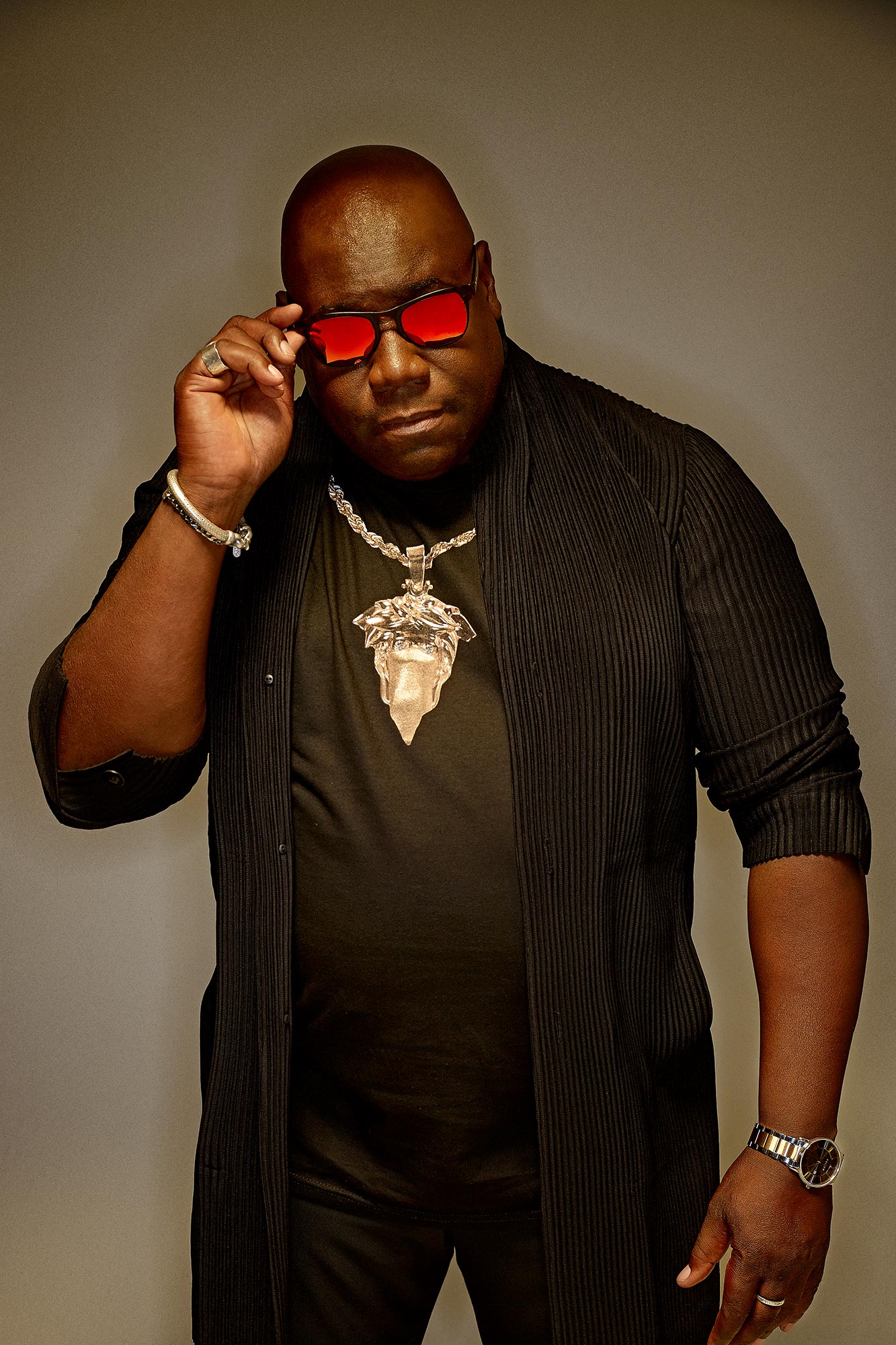 Maglietta Nera Carl Cox Dj House Techno - Manica Corta - Modello MOD2 Taglia M